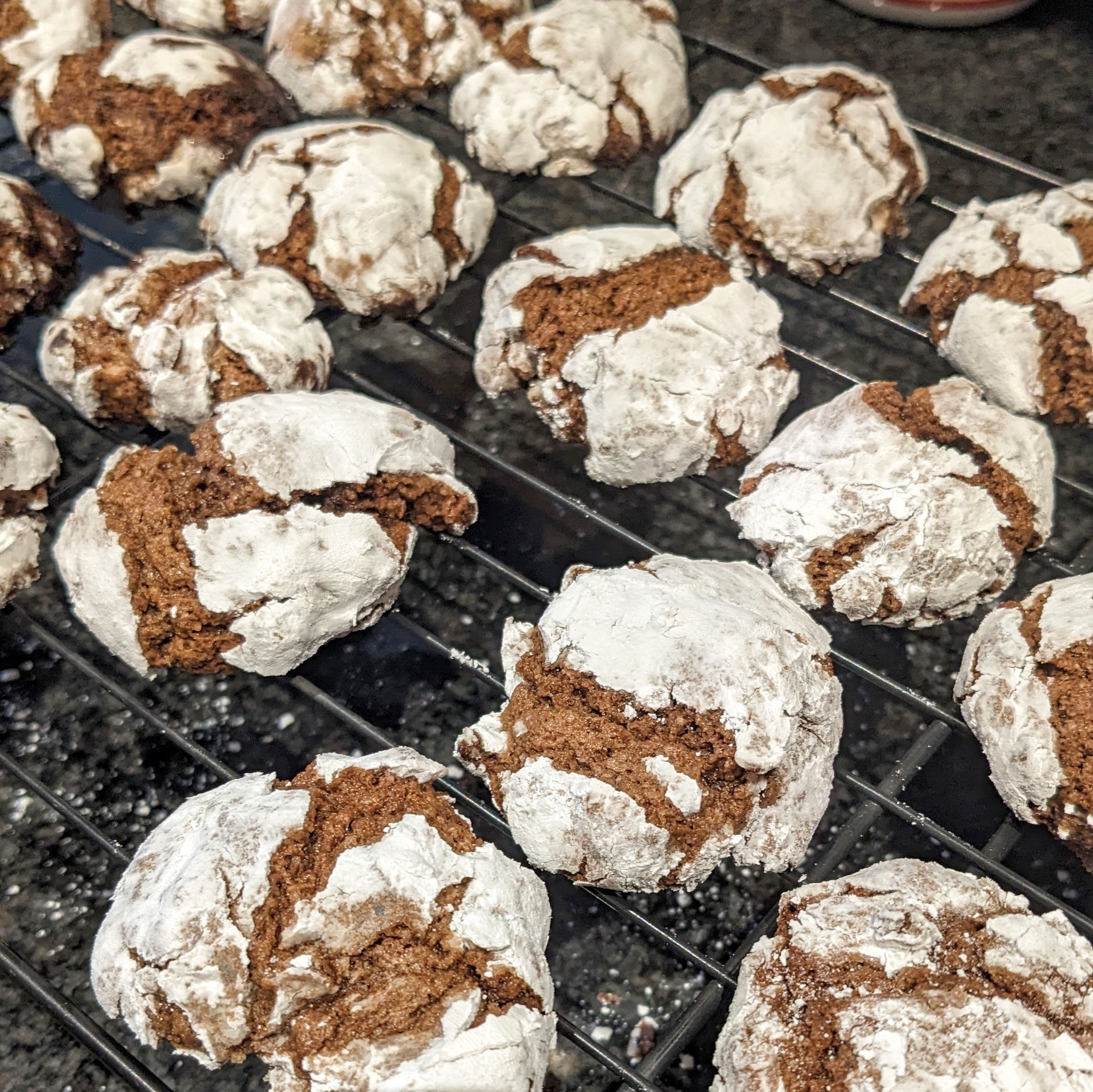 Square photo of chocolate crinkle cookies